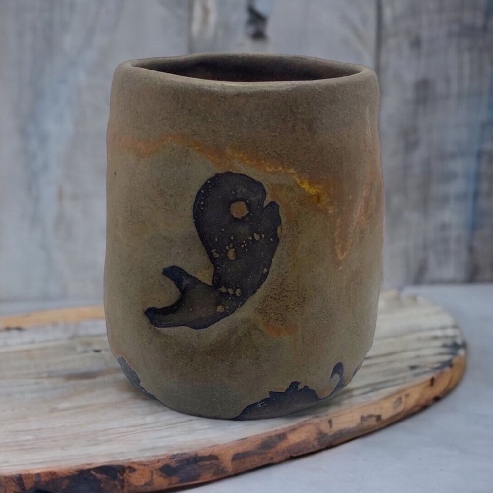 Stoneware Pottery Flower Vase Vintage Studio Art